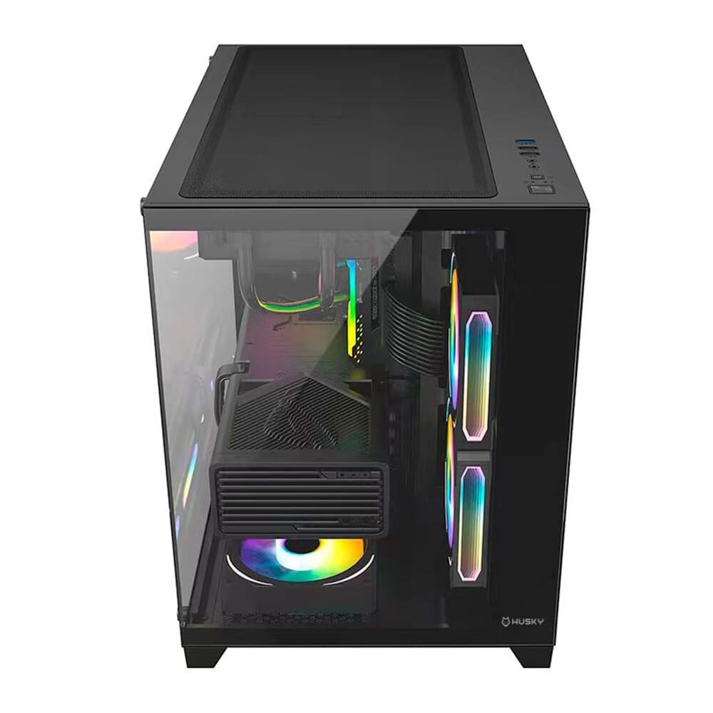 Gabinete Gamer Balão.info Dome 210, Mini Tower, M-ATX, Lateral e Frontal em Vidro, Sem FANs, Preto - HGN210PT - view 6