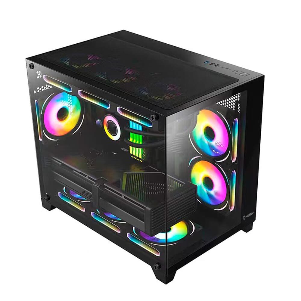 Gabinete Gamer Balão.info Dome 210, Mini Tower, M-ATX, Lateral e Frontal em Vidro, Sem FANs, Preto - HGN210PT - view 4