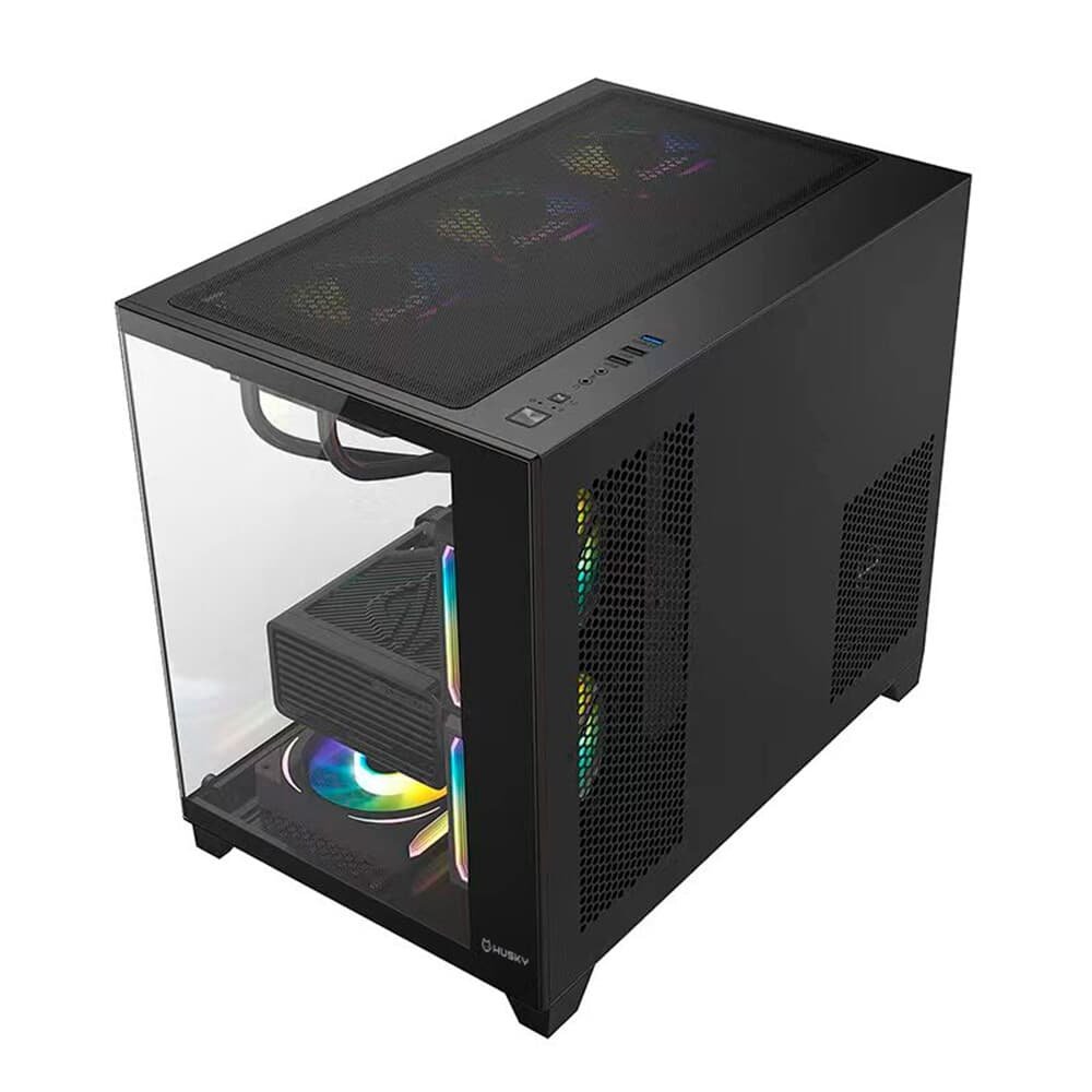 Gabinete Gamer Balão.info Dome 210, Mini Tower, M-ATX, Lateral e Frontal em Vidro, Sem FANs, Preto - HGN210PT - view 7