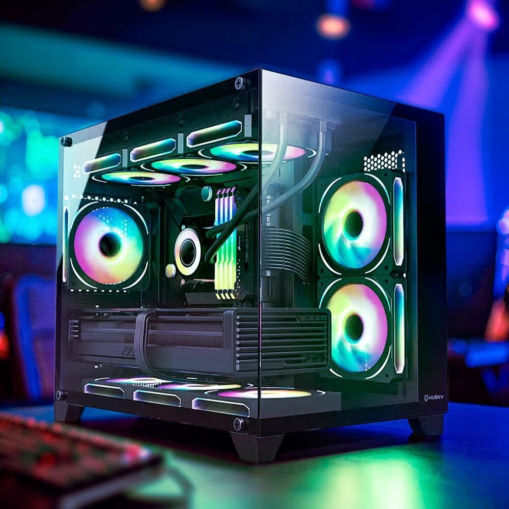 Gabinete Gamer Balão.info Dome 210, Mini Tower, M-ATX, Lateral e Frontal em Vidro, Sem FANs, Preto - HGN210PT - view 5