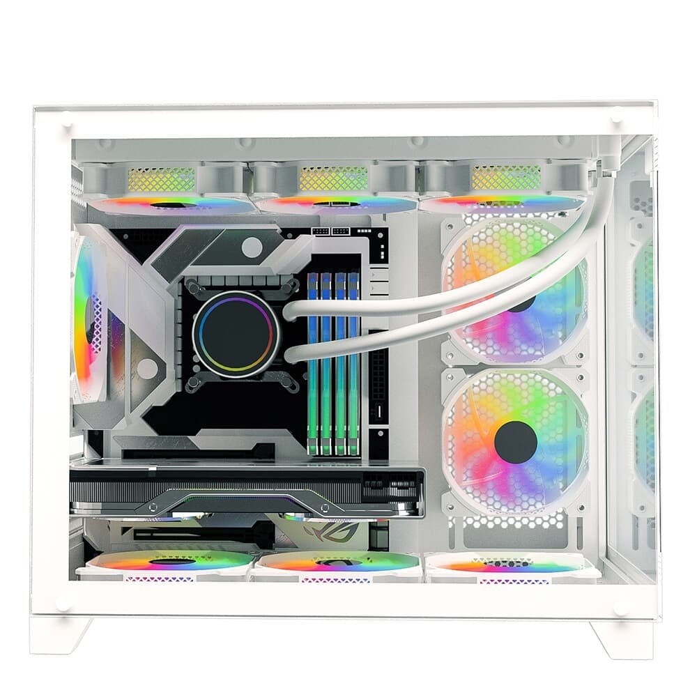 Gabinete Gamer Balão.info Dome 210, Mini Tower, M-ATX, Lateral e Frontal em Vidro, Sem FANs, Branco - HGN210BR - view 3