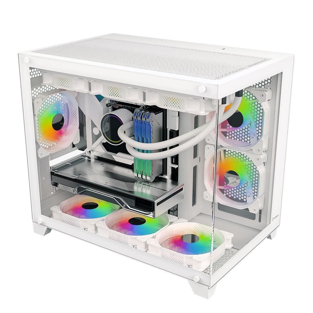 Gabinete Gamer Balão.info Dome 210, Mini Tower, M-ATX, Lateral e Frontal em Vidro, Sem FANs, Branco - HGN210BR - view 5