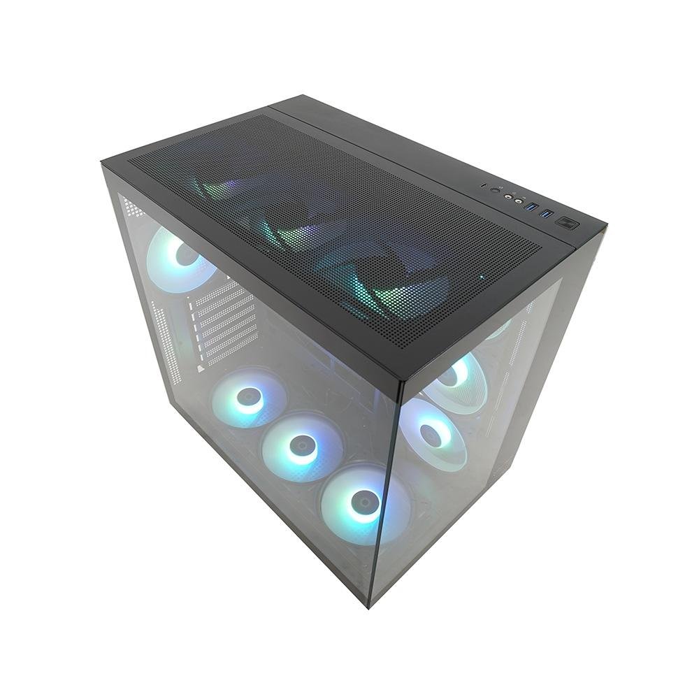 Gabinete Gamer Husky Dome 900, Mid Tower, Iluminação ARGB, ATX, Lateral e Frontal em Vidro, 10x Cooler Fan ARGB, Preto - HGN900PT - view 3