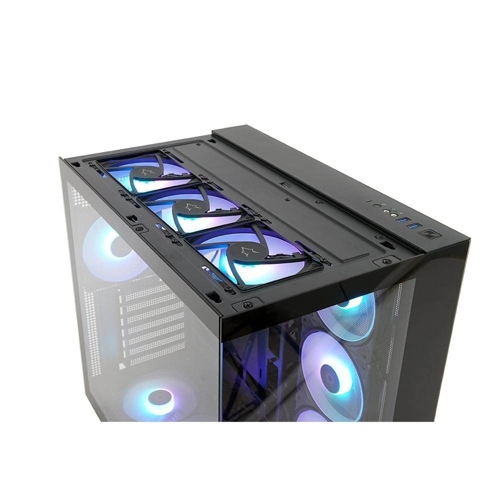 Gabinete Gamer Husky Dome 900, Mid Tower, Iluminação ARGB, ATX, Lateral e Frontal em Vidro, 10x Cooler Fan ARGB, Preto - HGN900PT - view 6