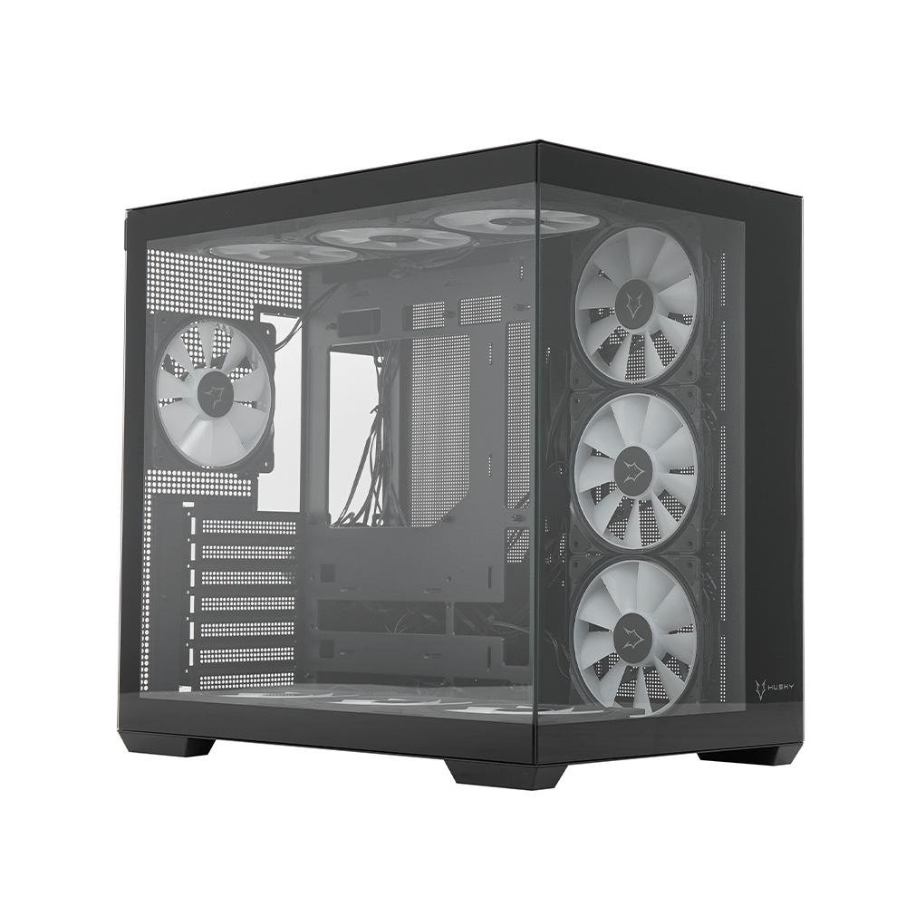Gabinete Gamer Husky Dome 900, Mid Tower, Iluminação ARGB, ATX, Lateral e Frontal em Vidro, 10x Cooler Fan ARGB, Preto - HGN900PT - view 9