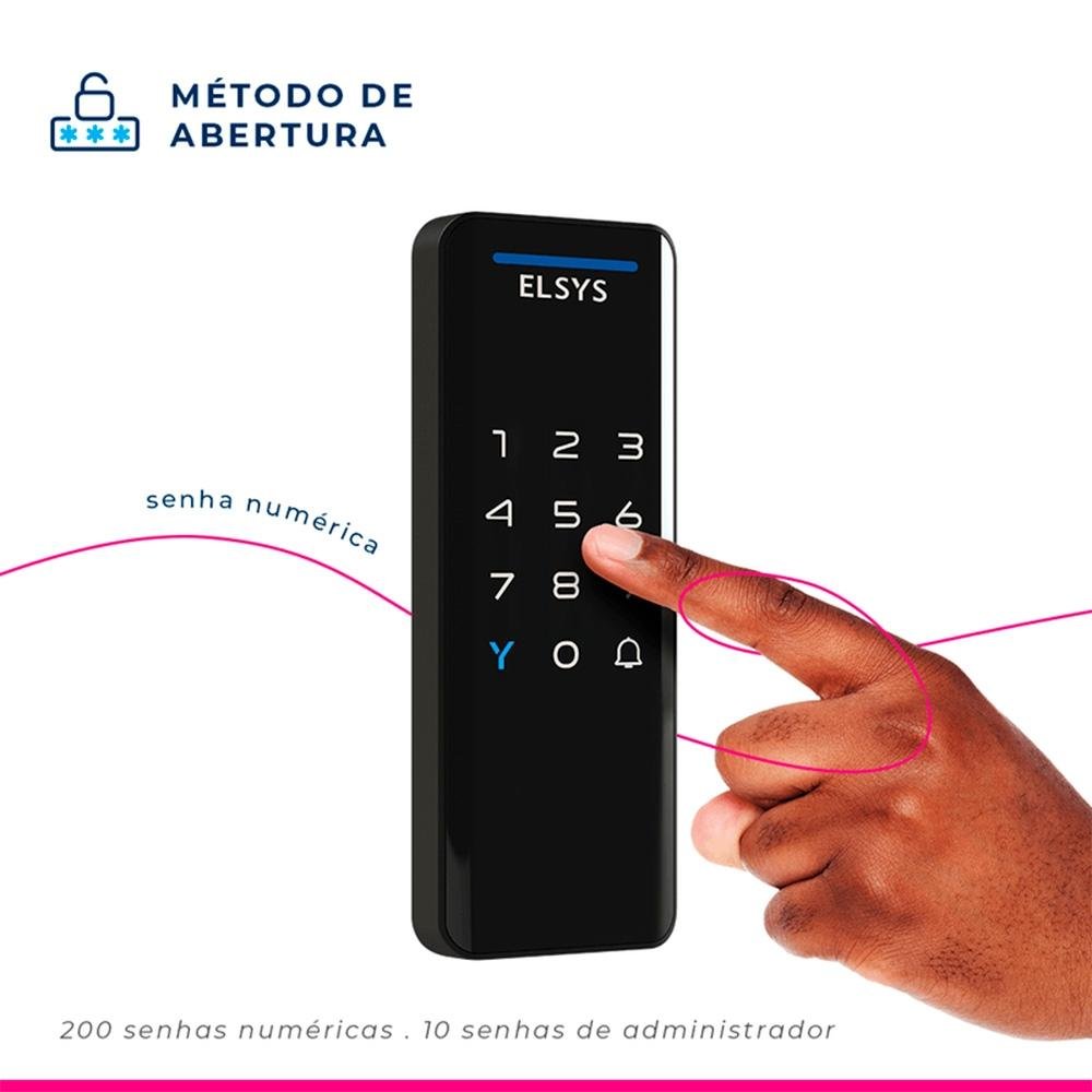 Fechadura Digital de Sobrepor ELSYS, Com Senha, Preto - ESF-DS1100V - view 2