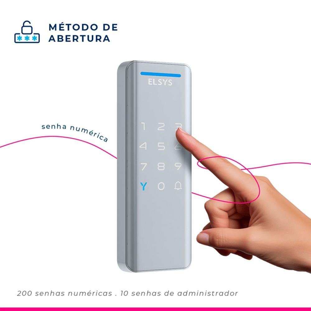 Fechadura Digital de Sobrepor ELSYS, Com Senha, Prata - ESF-DS1100V Fechadura Digital de Sobrepor ELSYS, Com Senha, Prata - ESF-DS1100V