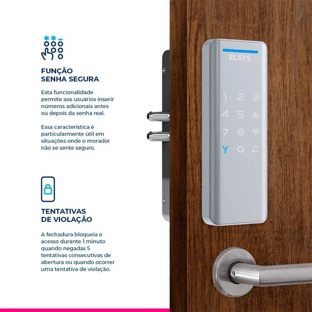 Fechadura Digital de Sobrepor ELSYS, Com Senha, Prata - ESF-DS1100V Fechadura Digital de Sobrepor ELSYS, Com Senha, Prata - ESF-DS1100V