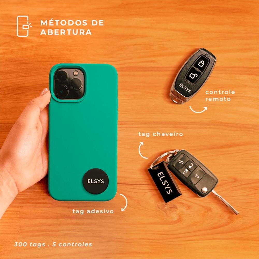 Fechadura Digital de Sobrepor ELSYS, Bluetooth, Com Biometria, Preto - ESF-DS4100V - view 4