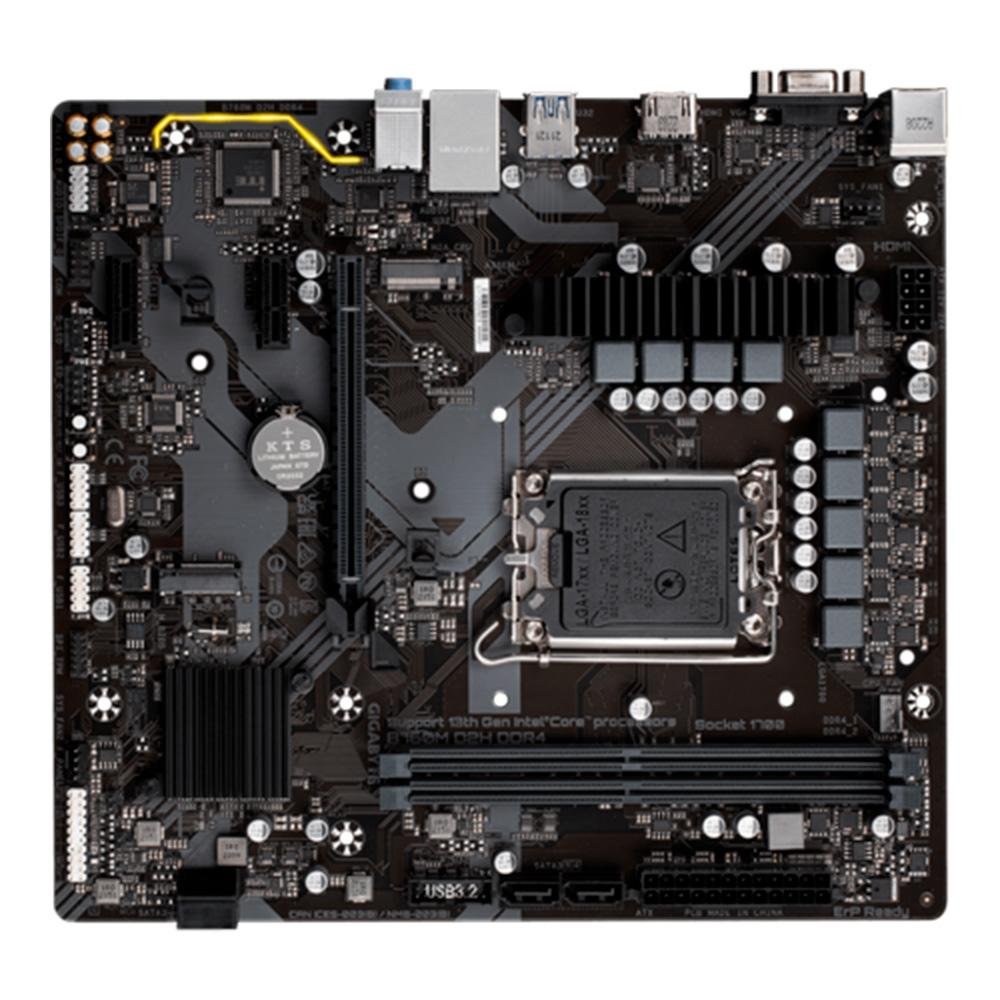 Placa-Mãe Gigabyte B760M D2H Rev.1.0, Intel LGA1700, Micro ATX, DDR4, Preto - B760M D2H - view 2