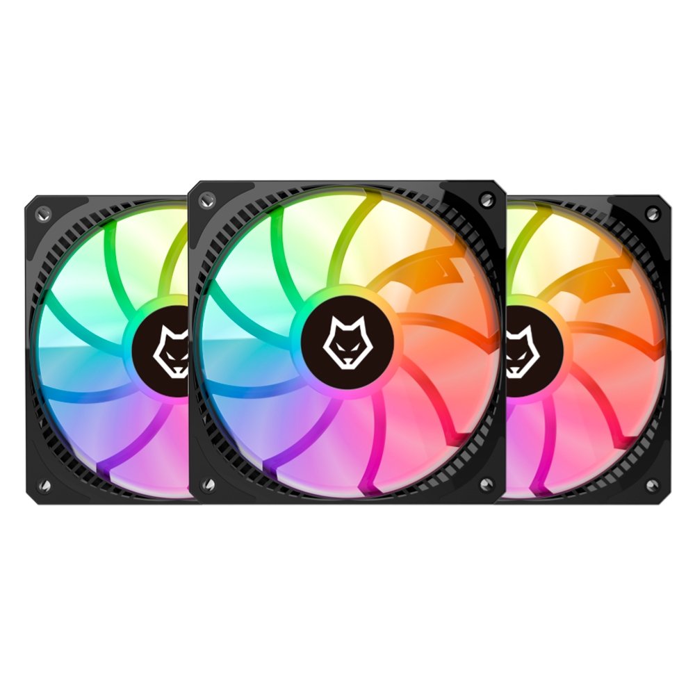 Kit com 3 Ventoinhas Husky Arctic Breeze, 120mm, Iluminação ARGB, Preto - HKCF300PT