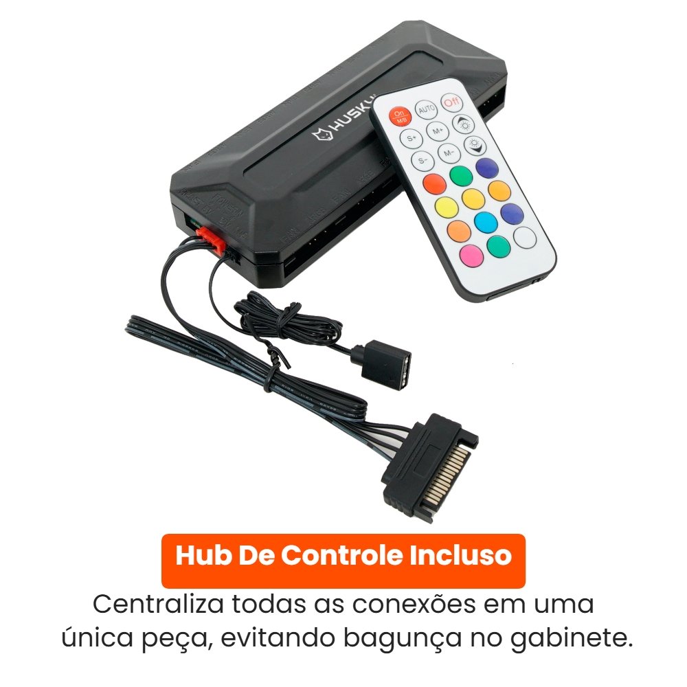 Kit com 3 Ventoinhas ( Balão.info) Breeze, 120mm, Iluminação ARGB, Preto - ( Balão.info - view 6