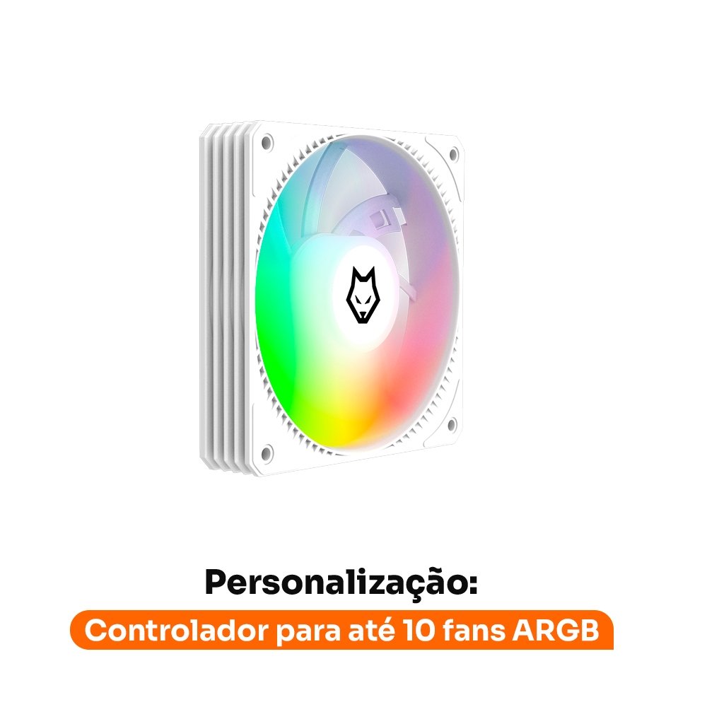 Imagem 3 de 7 do produto Kit com 3 Ventoinhas Husky Arctic Breeze, 120mm, ARGB, Branco - HKCF300BR