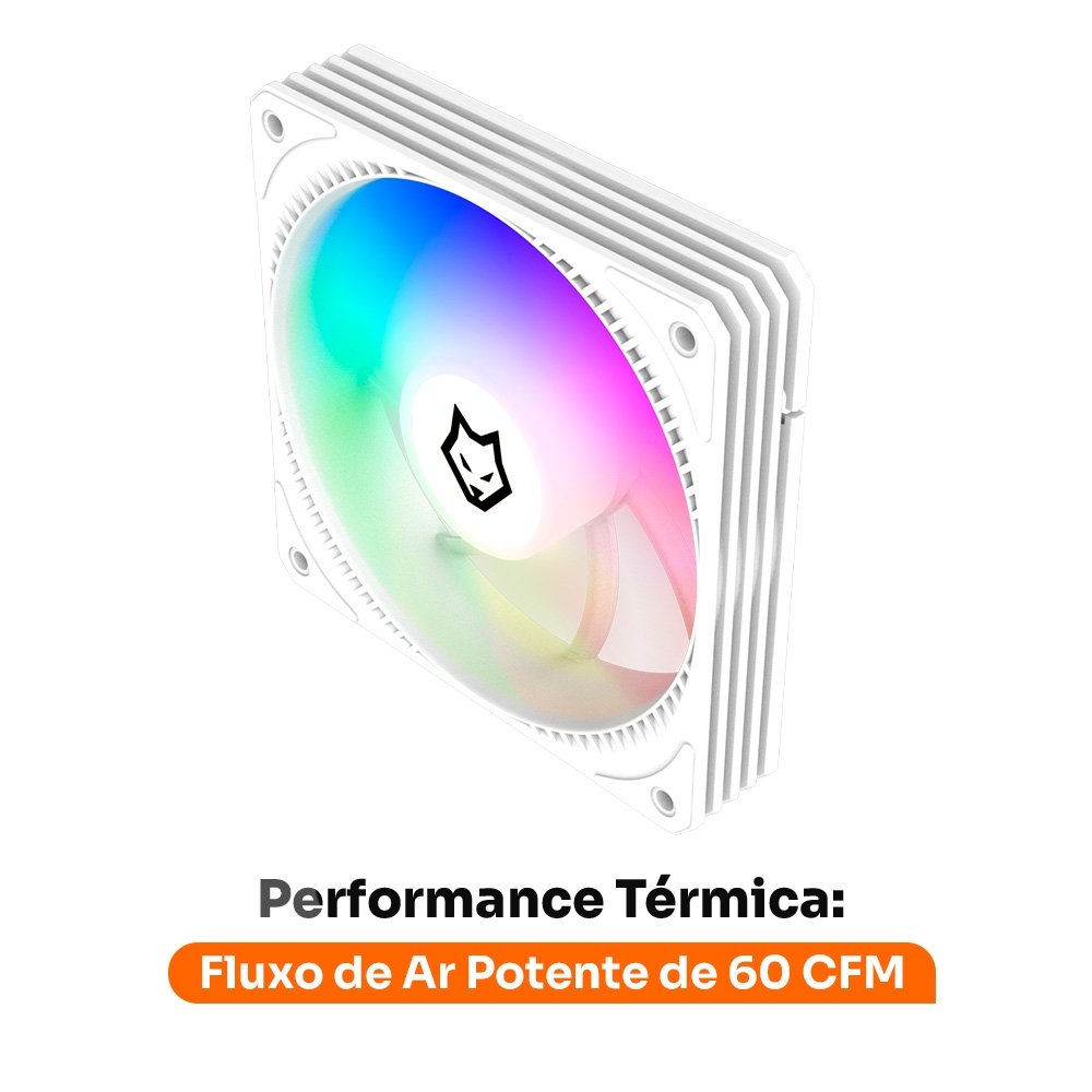 Imagem 2 de 6 do produto Ventoinha Husky Arctic Breeze, 120mm, ARGB, Branco - HCF300BR