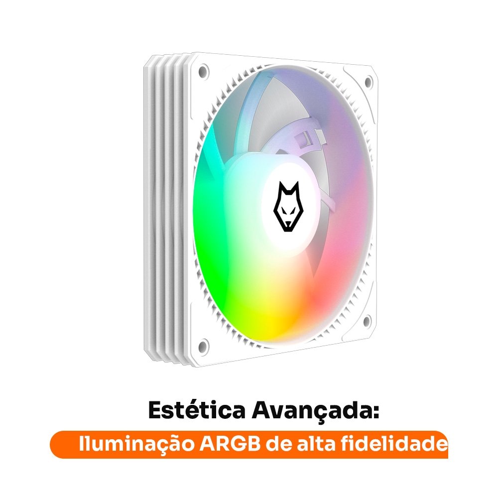 Imagem 4 de 6 do produto Ventoinha Husky Arctic Breeze, 120mm, ARGB, Branco - HCF300BR