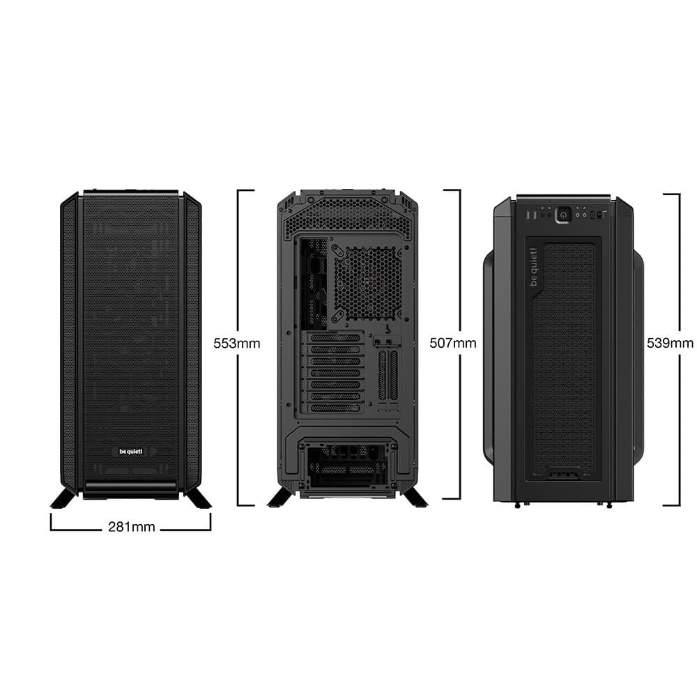 Imagem 10 de 11 do produto Gabinete Gamer Be quiet! Silent Base 802, Full Tower, E-ATX, Lateral em vidro temperado, Com 3 Ventoinhas, Preto - BGW39