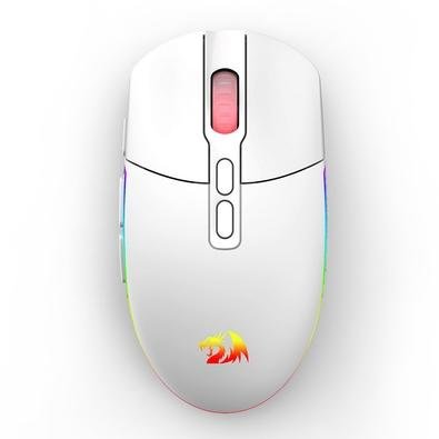 Mouse Gamer Sem Fio Redragon Invader Pro, RGB, 10000 DPI, 8 Botões, Wireless, Branco - M719W-RGB-PRO