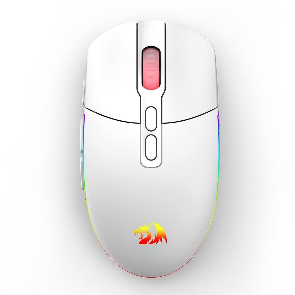 Mouse Gamer Sem Fio Redragon Invader Pro, RGB, 10000 DPI, 8 Botões, Wireless, Branco - M719W-RGB-PRO Mouse Gamer Sem Fio Redragon Invader Pro, RGB, 10000 DPI, 8 Botões, Wireless, Branco - M719W-RGB-PRO