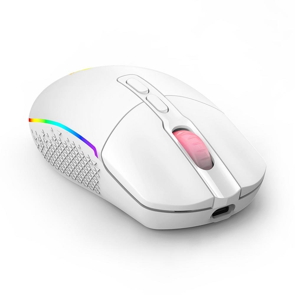 Mouse Gamer Sem Fio Redragon Invader Pro, RGB, 10000 DPI, 8 Botões, Wireless, Branco - M719W-RGB-PRO Mouse Gamer Sem Fio Redragon Invader Pro, RGB, 10000 DPI, 8 Botões, Wireless, Branco - M719W-RGB-PRO