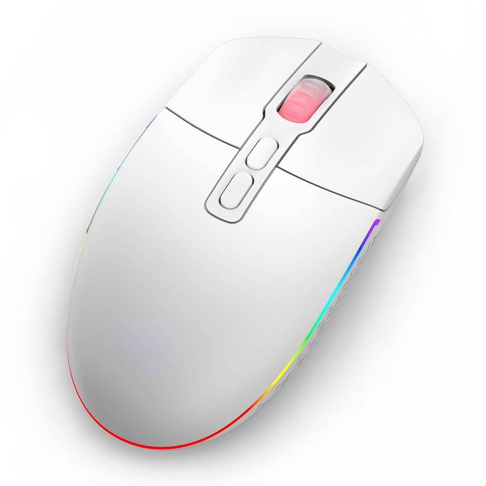 Mouse Gamer Sem Fio Redragon Invader Pro, RGB, 10000 DPI, 8 Botões, Wireless, Branco - M719W-RGB-PRO Mouse Gamer Sem Fio Redragon Invader Pro, RGB, 10000 DPI, 8 Botões, Wireless, Branco - M719W-RGB-PRO