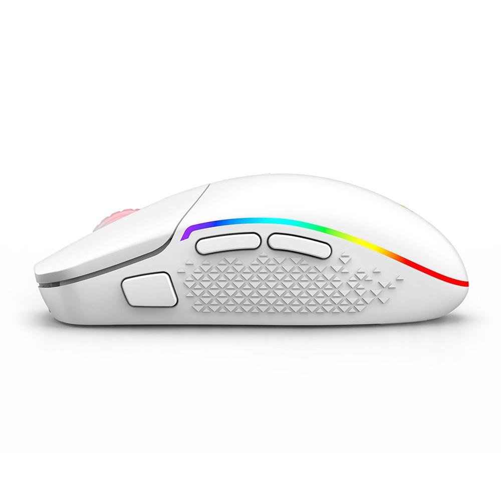 Mouse Gamer Sem Fio Redragon Invader Pro, RGB, 10000 DPI, 8 Botões, Wireless, Branco - M719W-RGB-PRO Mouse Gamer Sem Fio Redragon Invader Pro, RGB, 10000 DPI, 8 Botões, Wireless, Branco - M719W-RGB-PRO