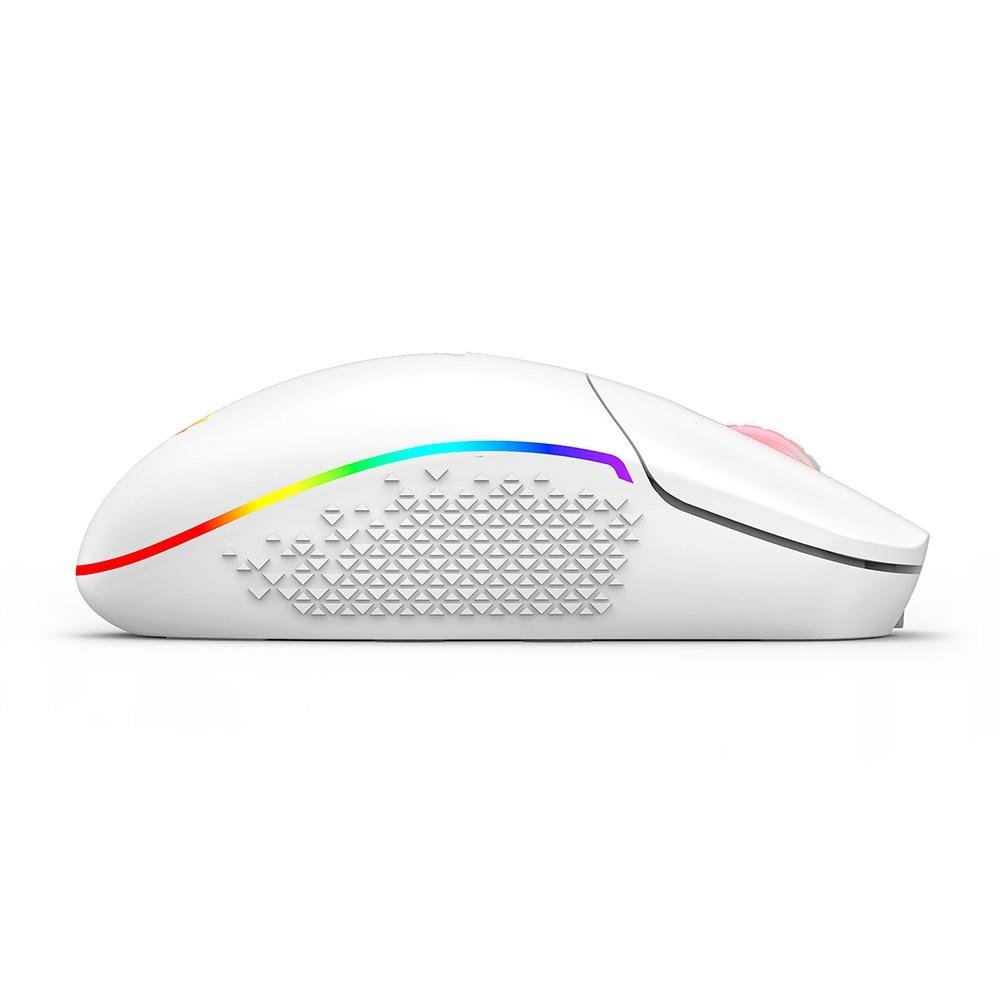 Mouse Gamer Sem Fio Redragon Invader Pro, RGB, 10000 DPI, 8 Botões, Wireless, Branco - M719W-RGB-PRO Mouse Gamer Sem Fio Redragon Invader Pro, RGB, 10000 DPI, 8 Botões, Wireless, Branco - M719W-RGB-PRO