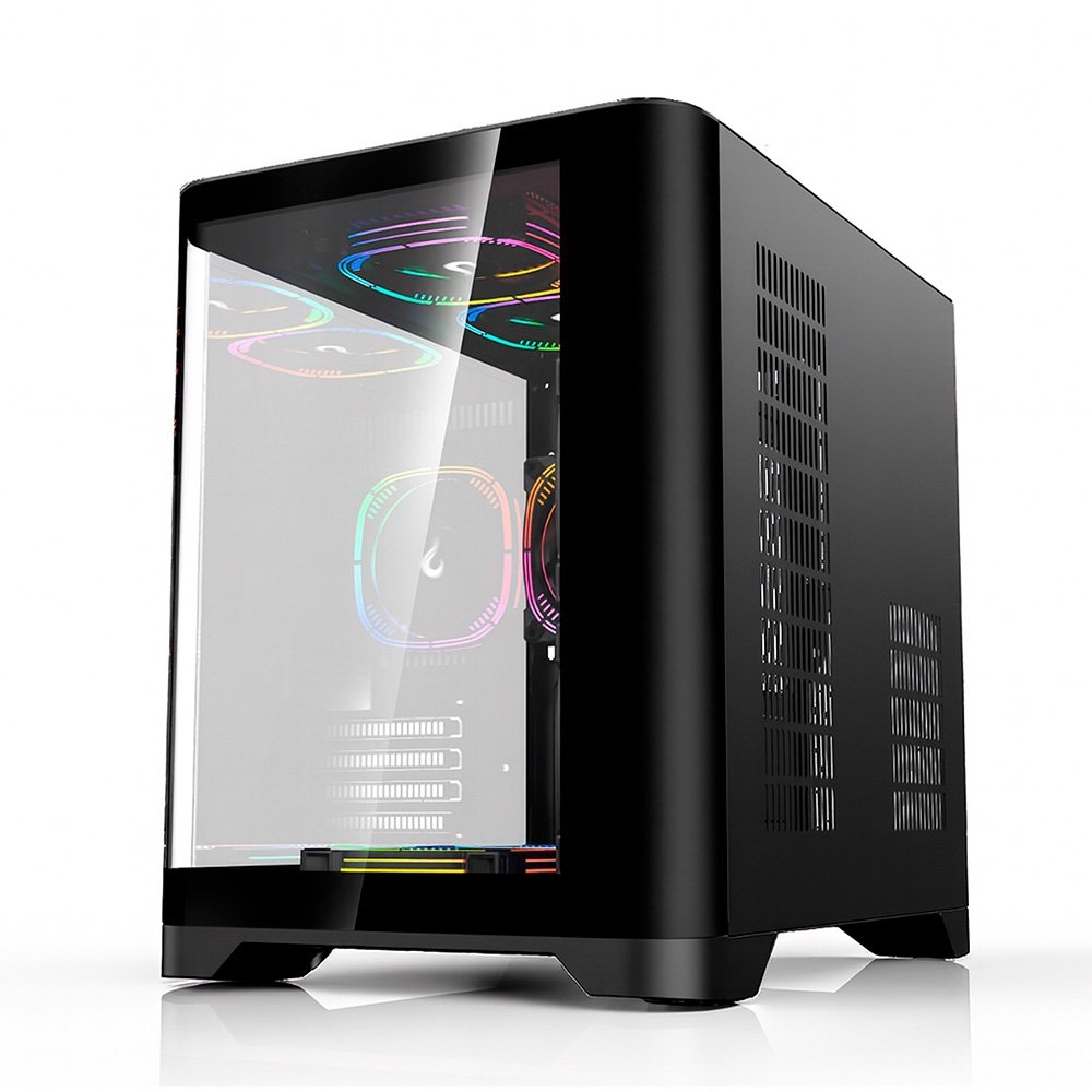 Gabinete Gamer Rise Mode Glass Curvo, M-ATX, Mid Tower, Lateral e Frental em Vidro, Preto - RM-GA-GC-FB Gabinete Gamer Rise Mode Glass Curvo, M-ATX, Mid Tower, Lateral e Frental em Vidro, Preto - RM-GA-GC-FB