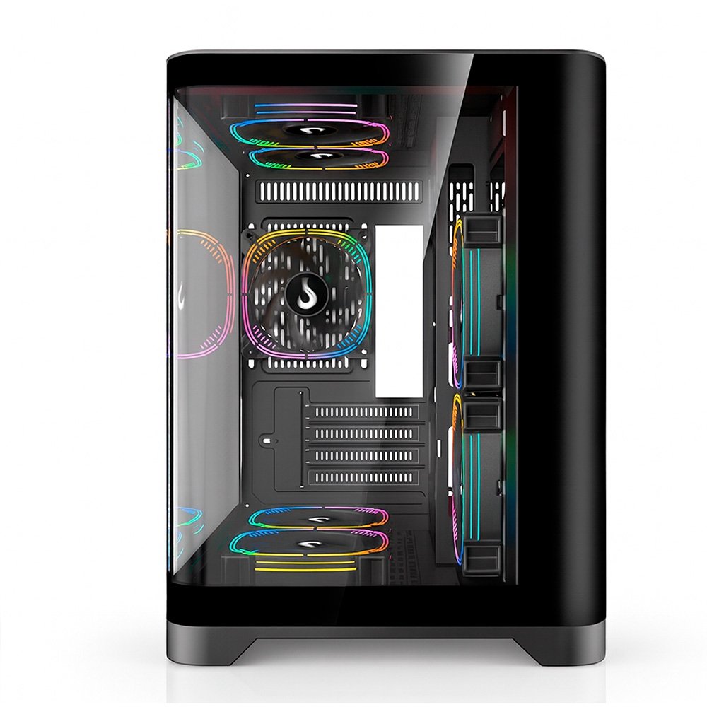 Gabinete Gamer Rise Mode Glass Curvo, M-ATX, Mid Tower, Lateral e Frental em Vidro, Preto - RM-GA-GC-FB Gabinete Gamer Rise Mode Glass Curvo, M-ATX, Mid Tower, Lateral e Frental em Vidro, Preto - RM-GA-GC-FB
