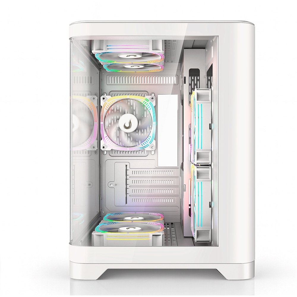 Imagem 5 de 5 do produto Gabinete Gamer Rise Mode Glass Curvo, M-ATX, Lateral e Frente em Vidro Temperado, Branco - RM-GA-GC-FW