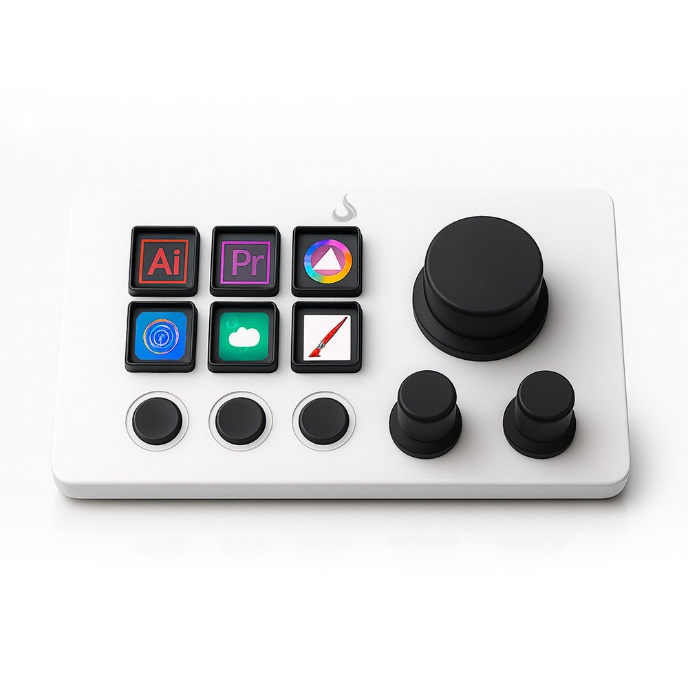 Mesa Controladora e Mixer Rise Mode Vision 01 Sound, 6 Teclas LCD e Botões Rotativos, Branco - RM-MCS-01-W - view 2