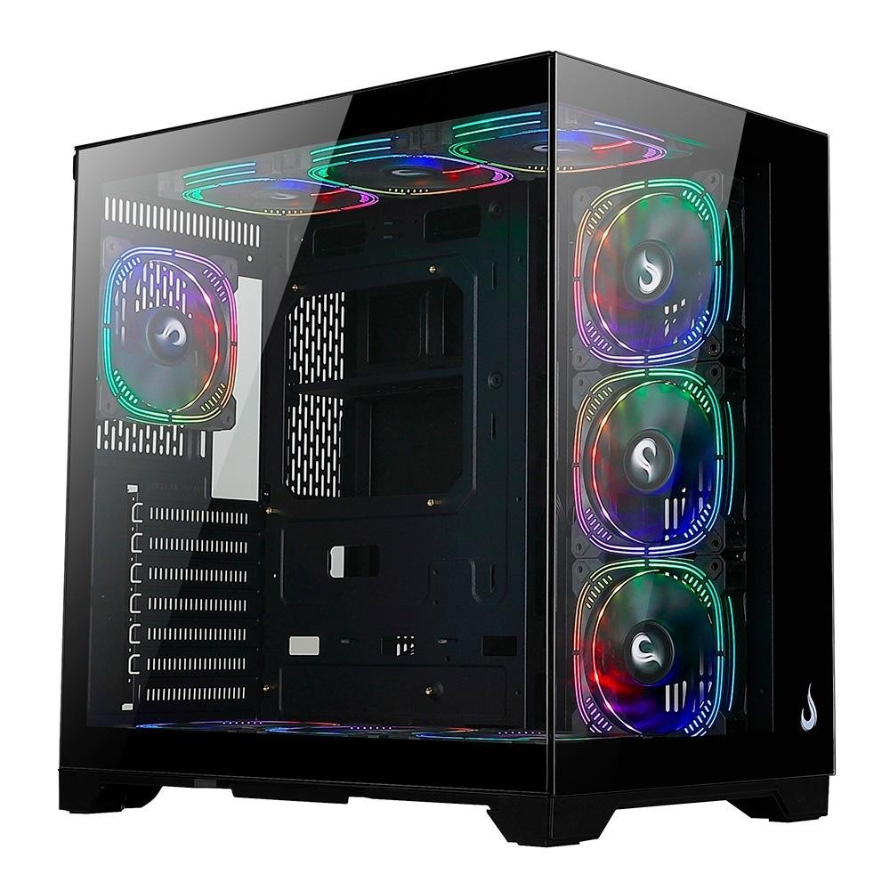 Gabinete Rise Mode Galaxy Glass Standard V2 Preto com 10 Fans ARGB