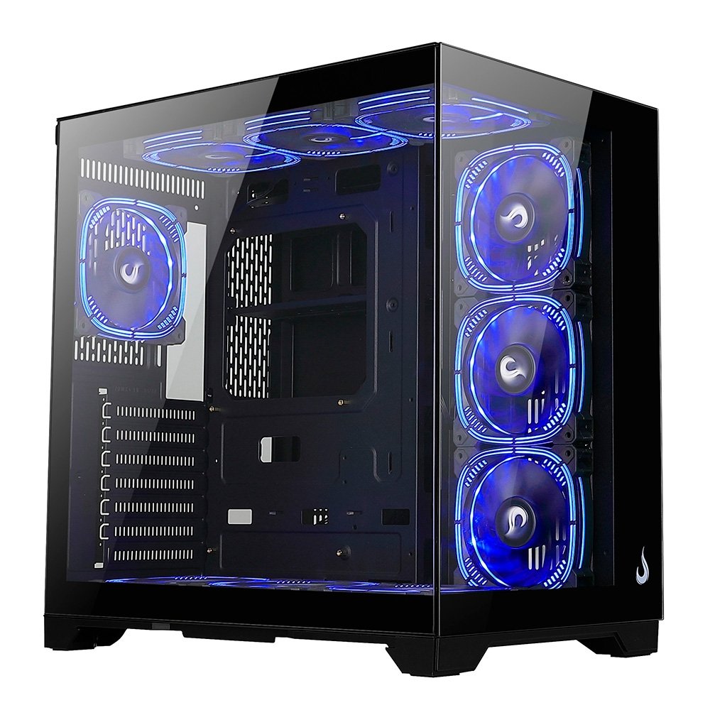 Gabinete Gamer Rise Mode Galaxy Glass Standard V2, Mid Tower, ATX, Lateral e Frontal em Vidro Temperado, Com 10 Ventoinhas, Preto - RM-GA-GGSB2-ARGB - view 3