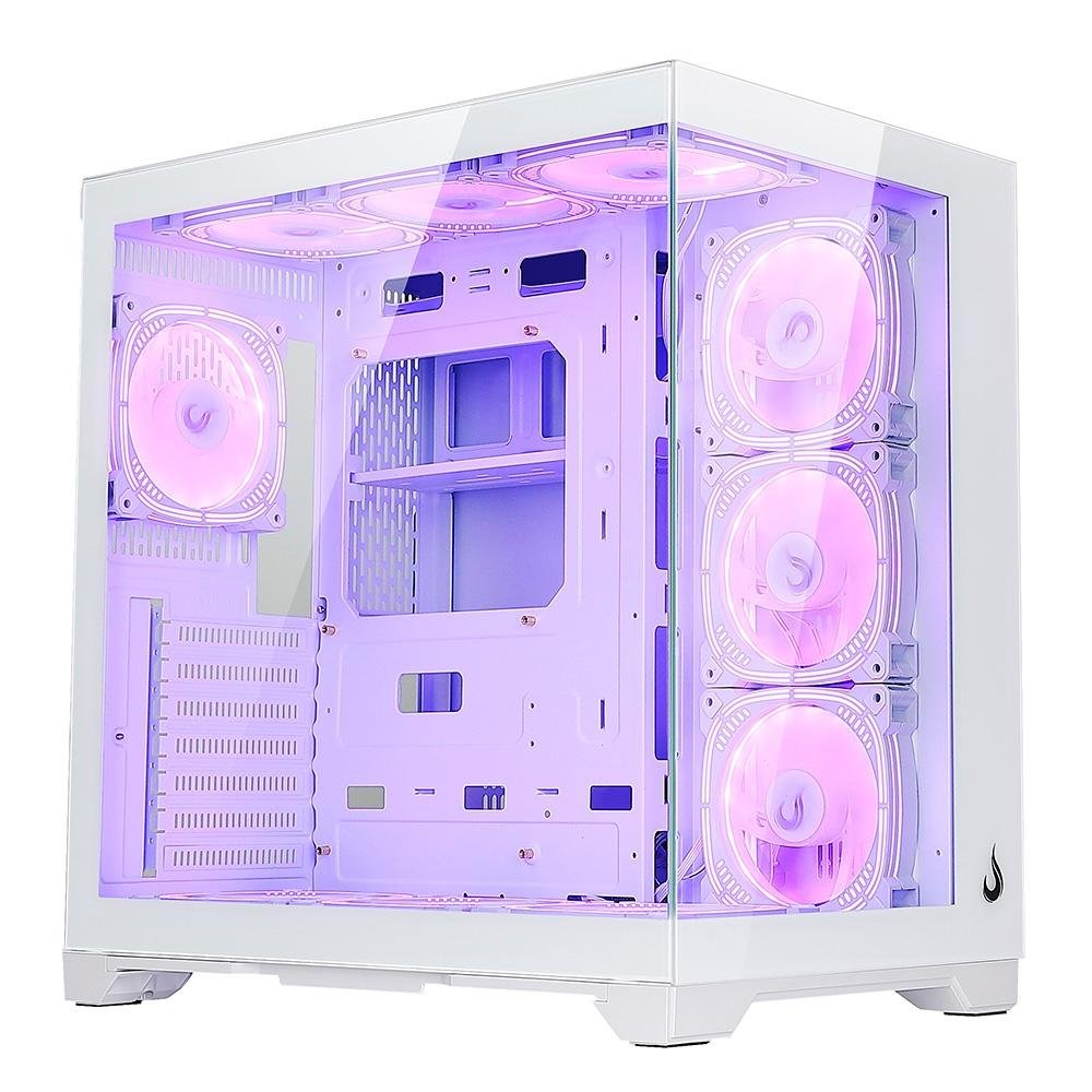Gabinete Gamer Rise Mode Galaxy Glass Standard V2, Mid Tower, ATX, Lateral e Frontal em Vidro Temperado, Com 10 Ventoinhas, Branco - RM-GA-GGSW2-ARGB - view 2