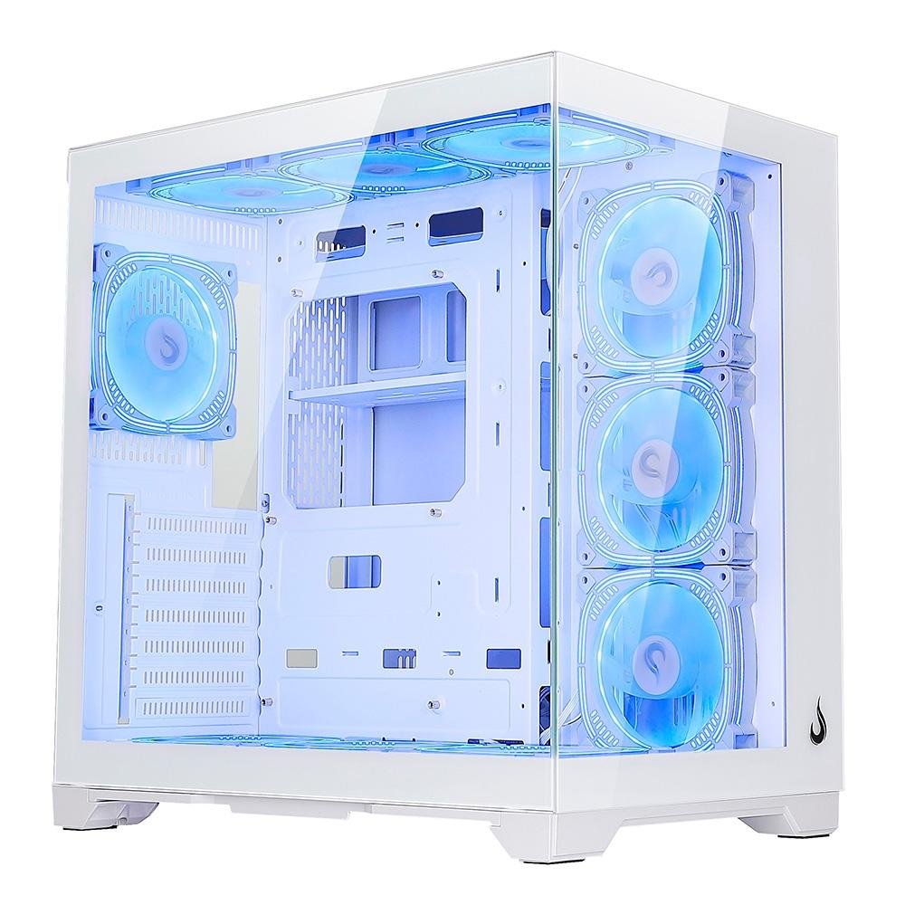 Gabinete Gamer Rise Mode Galaxy Glass Standard V2, Mid Tower, ATX, Lateral e Frontal em Vidro Temperado, Com 10 Ventoinhas, Branco - RM-GA-GGSW2-ARGB - view 3