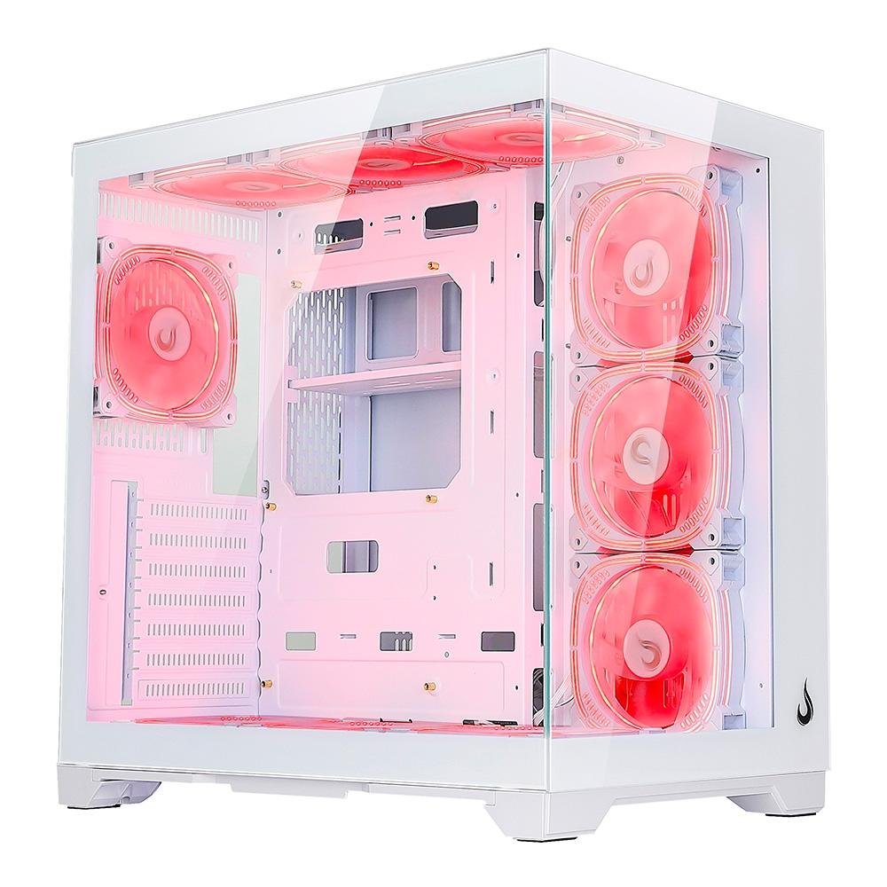 Gabinete Gamer Rise Mode Galaxy Glass Standard V2, Mid Tower, ATX, Lateral e Frontal em Vidro Temperado, Com 10 Ventoinhas, Branco - RM-GA-GGSW2-ARGB - view 5