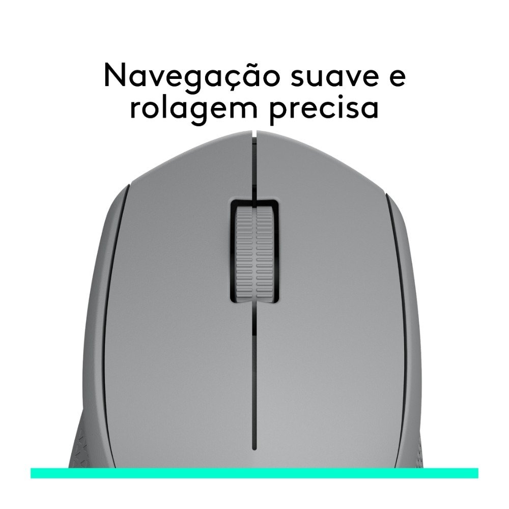 Imagem 4 de 9 do produto Mouse sem fio Logitech M280 com Conexão USB e Pilha Inclusa, Cinza - 910-004285