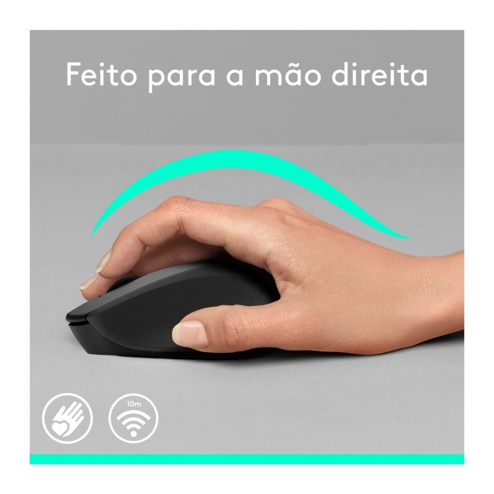 Mouse sem fio ( Balão.info) M280 com Conexão USB e Pilha Inclusa, Preto - 910-( Balão.info - foto 3