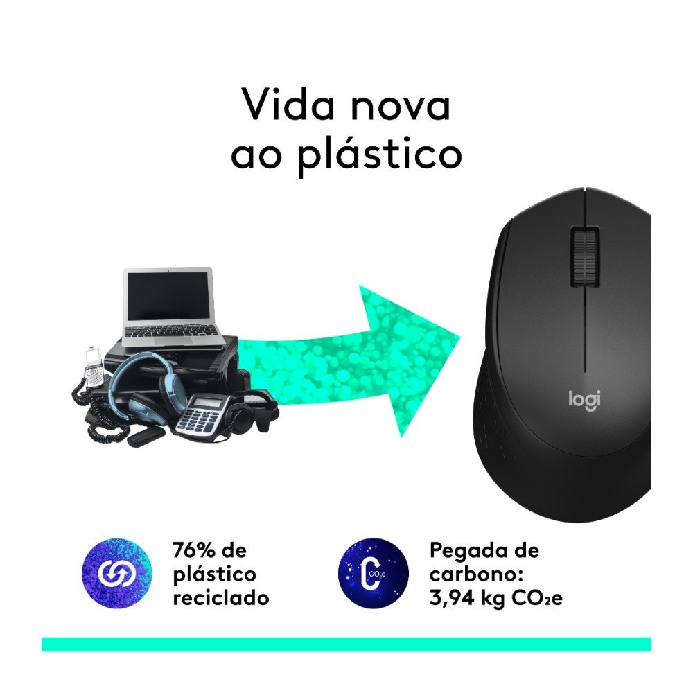 Mouse sem fio ( Balão.info) M280 com Conexão USB e Pilha Inclusa, Preto - 910-( Balão.info - foto 7