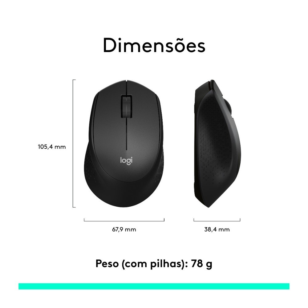 Mouse sem fio ( Balão.info) M280 com Conexão USB e Pilha Inclusa, Preto - 910-( Balão.info - foto 9
