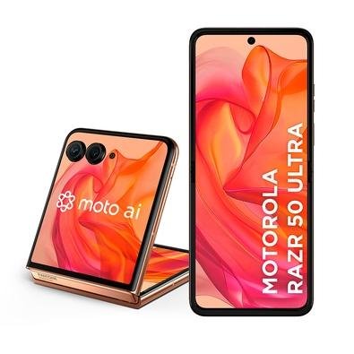 "Smartphone Motorola Razr 50 Ultra, 512GB, 24GB RAM, OcTA-Core, Câmera Dupla 50MP, Tela dobrável 6.9"" Externa 4"", Pêssego - PB1T0053BR"