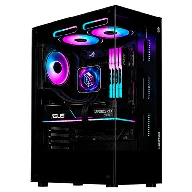 Gabinete Gamer Liketec Heydar Dark, Mid Tower, ATX, Lateral e Frontal em Vidro Temperado, Sem Fan ,Preto - LC-CB-HEYDAR-2084