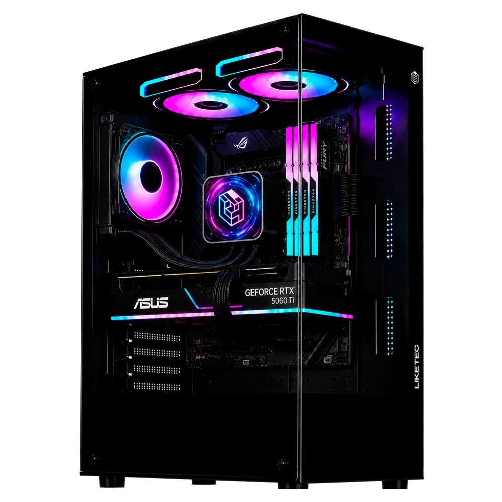 Gabinete Gamer Liketec Heydar Dark, Mid Tower, ATX, Lateral e Frontal em Vidro Temperado, Sem Fan ,Preto - LC-CB-HEYDAR-2084