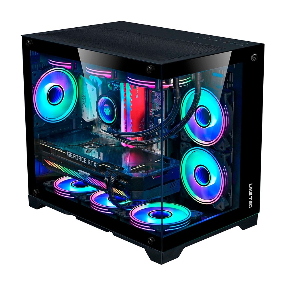 Gabinete Gamer Liketec Mad Rock, Mini Tower, M-ATX, Lateral e Frontal em Vidro Temperado, Sem Fans, Preto - LC-CB3X2-MADROCK-2077 - view 2