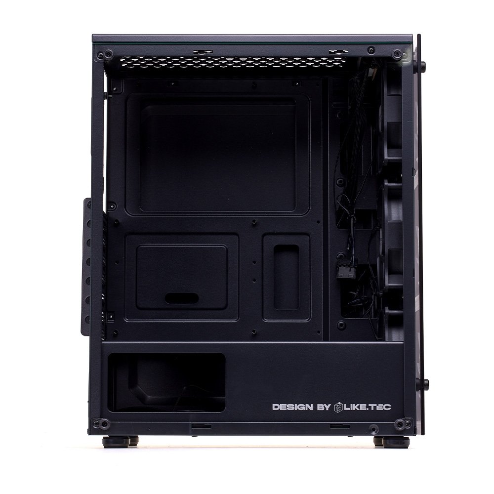 Gabinete Gamer Liketec Matrix V2, Mid Tower, Rainbow, ATX, Lateral e Frontal em Vidro Temperado, 3 Ventoinhas, Preto - MATRIX V2 - view 7