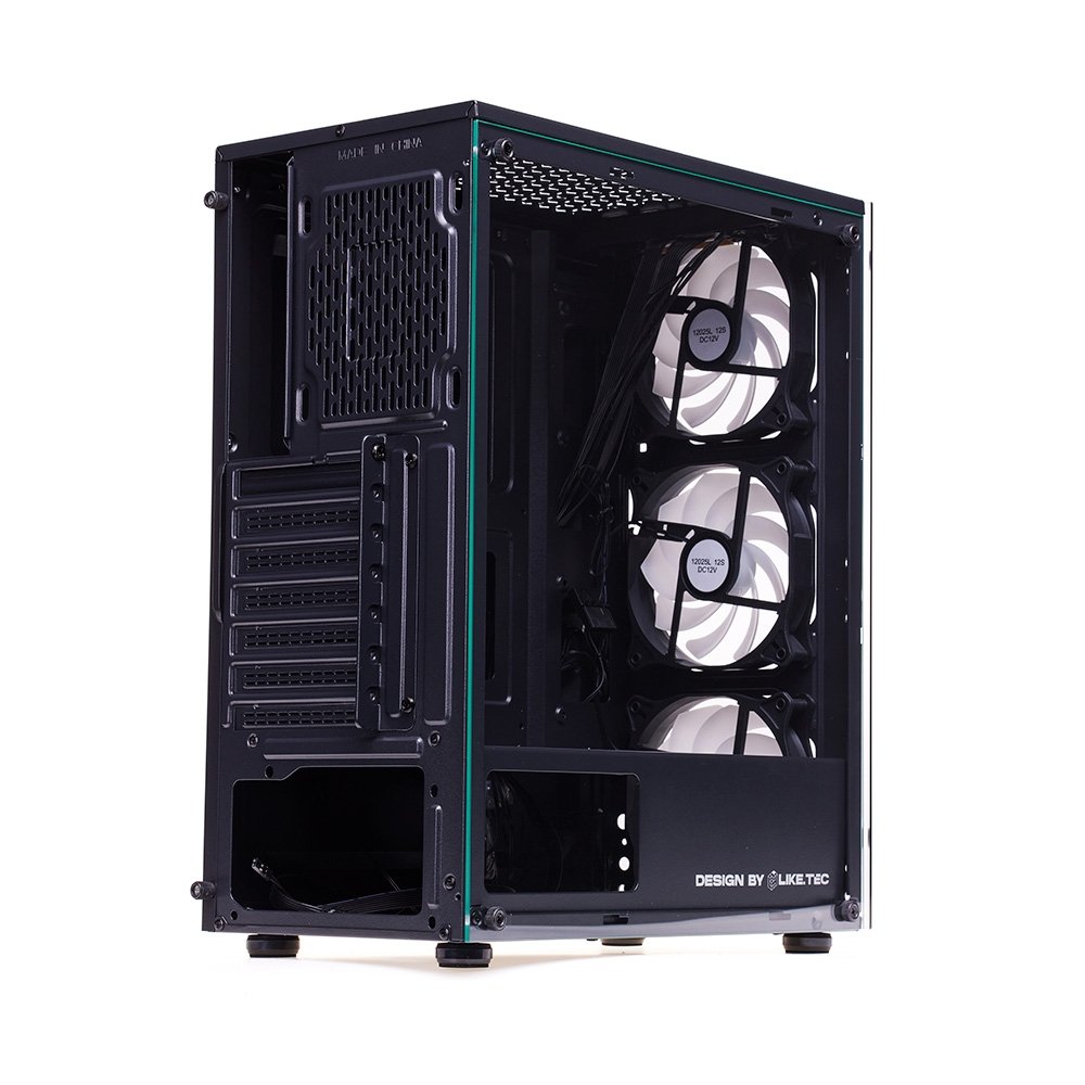 Gabinete Gamer Liketec Matrix V2, Mid Tower, Rainbow, ATX, Lateral e Frontal em Vidro Temperado, 3 Ventoinhas, Preto - MATRIX V2 - view 8
