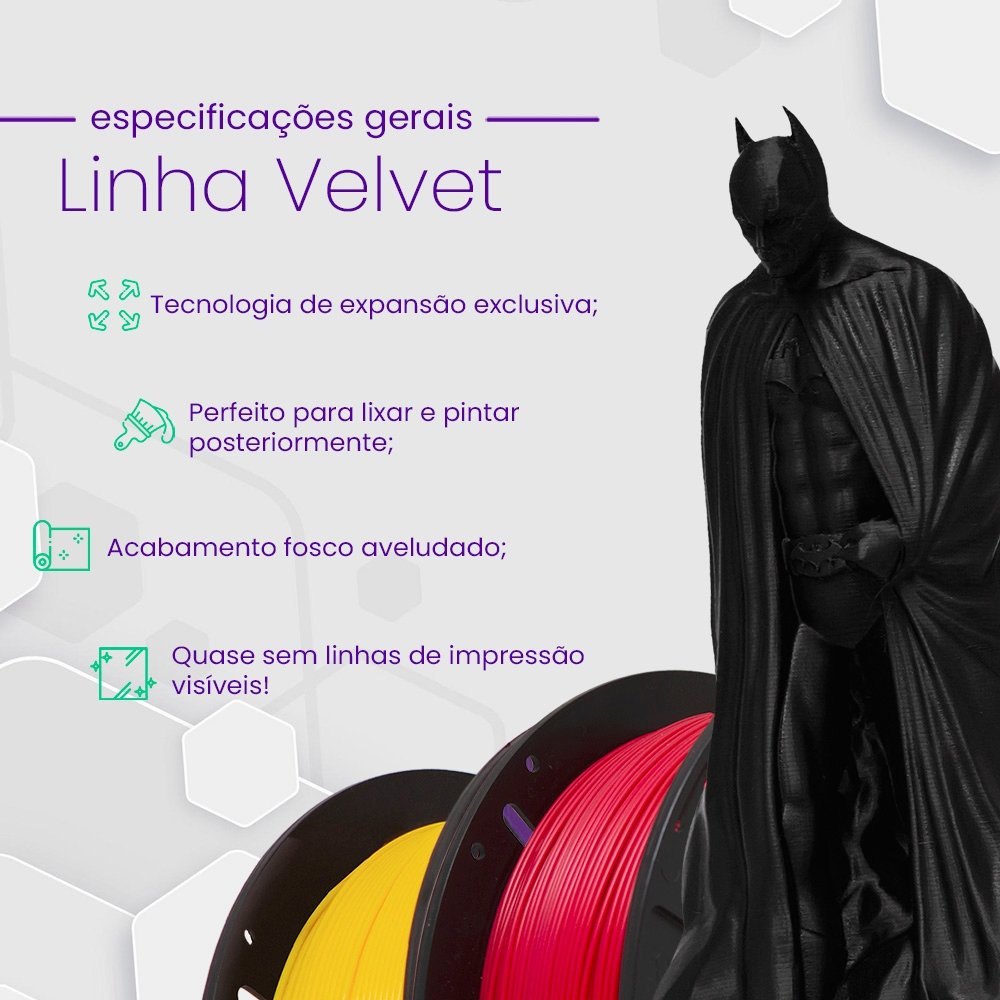 Imagem 4 de 7 do produto Filamento PLA Preto Velvet 1kg - PL-PR-VE-1