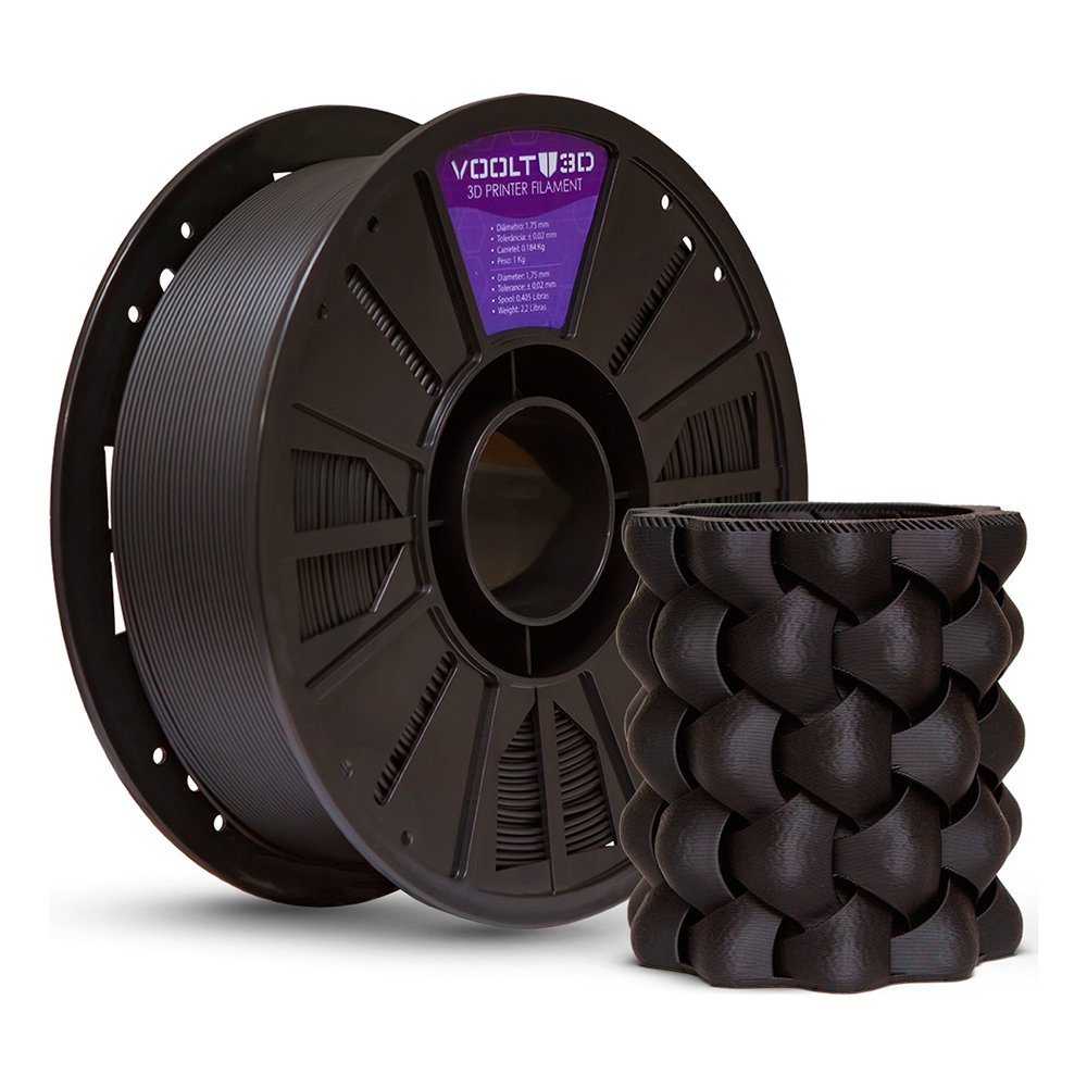 Imagem 2 de 7 do produto Filamento PLA Preto Velvet 1kg - PL-PR-VE-1