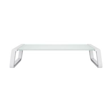 Suporte para Monitor Trust Monta, Vidro Temperado, Base Elevada, Organizador de Mesa, Branco - 25351