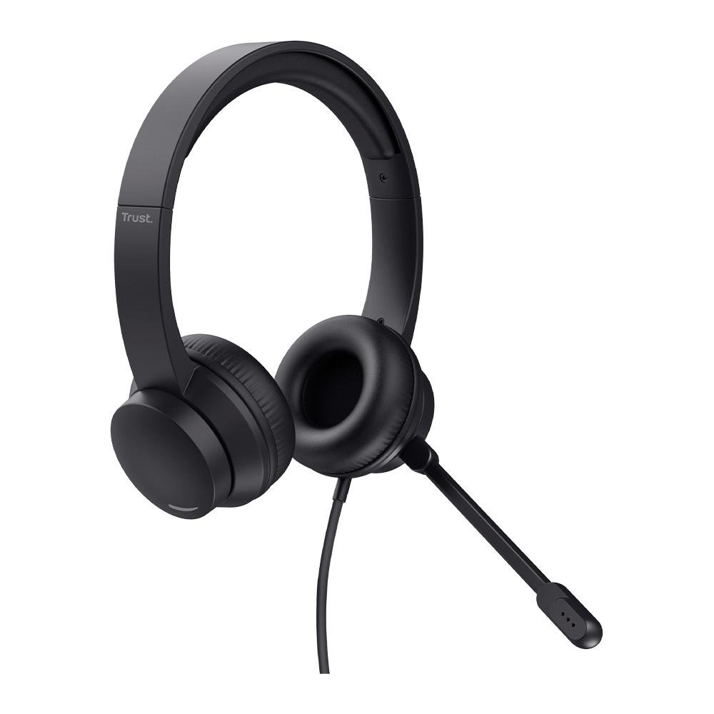 Headset Trust HS-201, Almofadas Macias, Design Leve, Para PC, Conexão USB, Preto - 25373 Headset Trust HS-201, Almofadas Macias, Design Leve, Para PC, Conexão USB, Preto - 25373