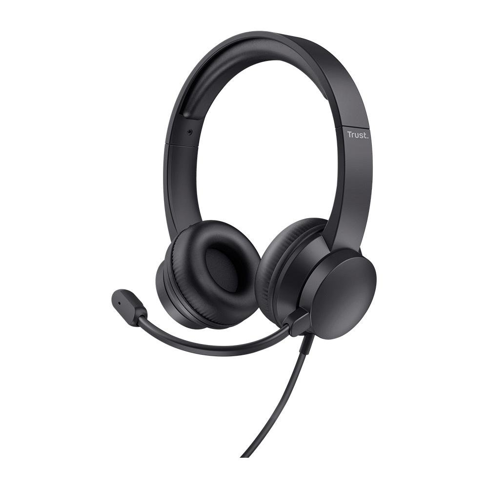 Headset Trust HS-201, Almofadas Macias, Design Leve, Para PC, Conexão USB, Preto - 25373 Headset Trust HS-201, Almofadas Macias, Design Leve, Para PC, Conexão USB, Preto - 25373